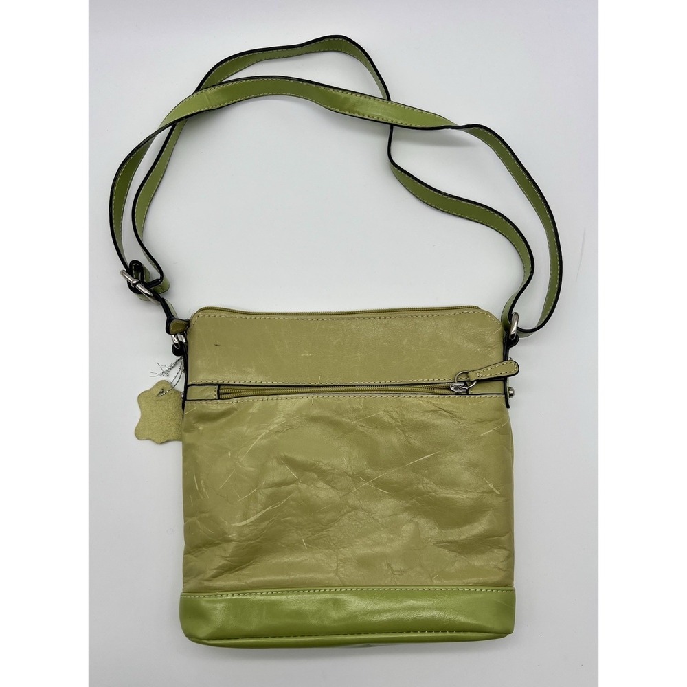 Giani Bernini Genuine Leather Green Crossbody Purse - Picture 3 of 12